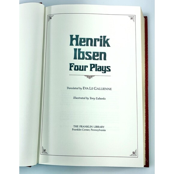 Henrik Ibsen Four Plays Franklin Library Vintage 1979 Illustrated Tony Eubanks - Picture 2 of 11